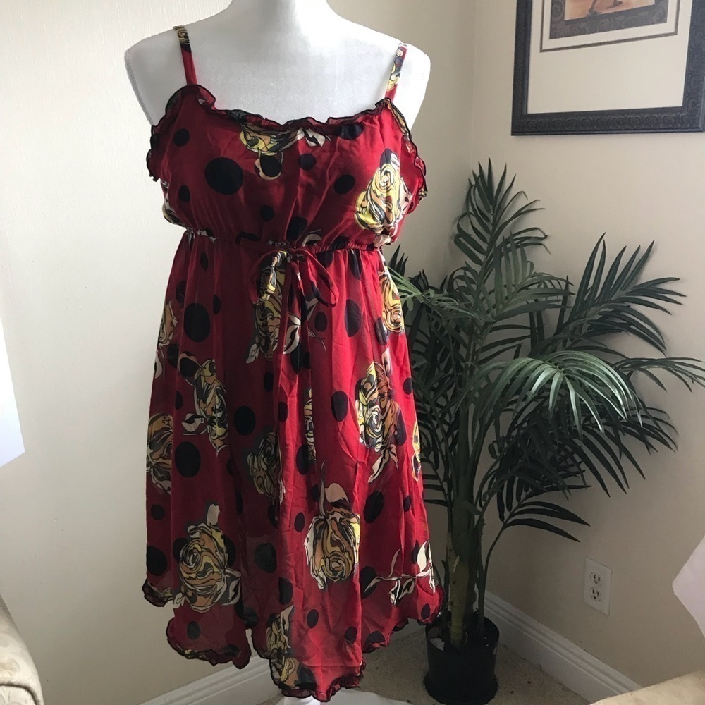 NWOT Floral Sundress Beach Swimsuit Cover Up Dress M*